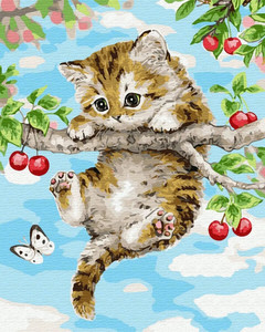 Norimpex Diamond Mosaic Kitten on a Branch 3+