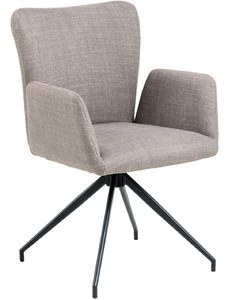 Upholstered Chair with Armrests Laura, light grey