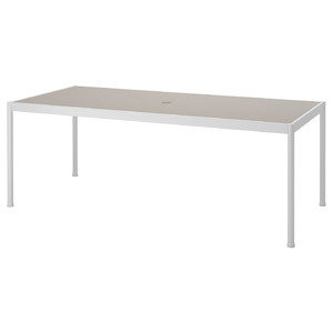 SEGERÖN Table, outdoor, white/beige, 91x212 cm