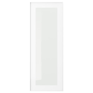 HEJSTA Glass door, white/clear glass, 30x80 cm