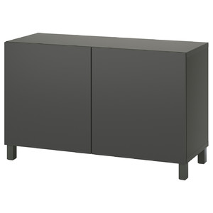 BESTÅ Storage combination with doors, dark grey/Lappviken/Stubbarp dark grey, 120x42x74 cm