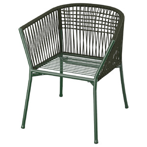 SEGERÖN Chair with armrests, outdoor, dark green