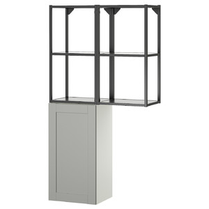 ENHET Storage combination, anthracite/grey frame, 80x32x150 cm