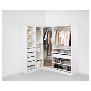 PAX Corner wardrobe, white, 160/188x201 cm