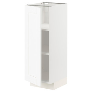 METOD Base cabinet with shelves, white Enköping/white wood effect, 30x37 cm