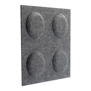 Decorative Wall Panel 30 x 30 cm, felt, block, melange grey