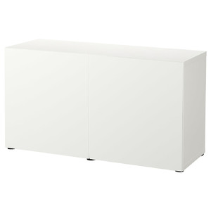 BESTÅ Storage combination with doors, white, Lappviken white, 120x42x65 cm