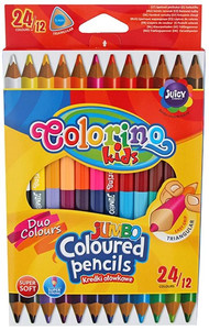 Colorino Kids Coloured Pencils Double-sided Jumbo 24 Colours 12pcs