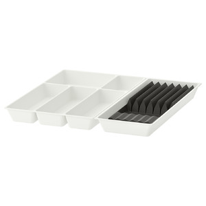 UPPDATERA Cutlery tray/tray with knife rack, white/anthracite, 52x50 cm