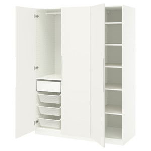 PAX / TONSTAD Wardrobe combination, white/off-white, 150x60x201 cm
