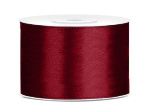 Satin Ribbon 25m 50mm, burgundy