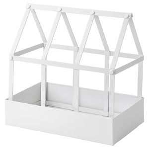 SENAPSKÅL Decoration greenhouse, in/outdoor white, 29 cm