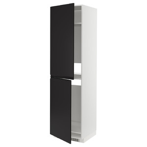 METOD High cabinet for fridge/freezer, white/Upplöv matt anthracite, 60x60x220 cm