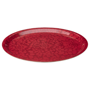 VINTERFINT Tray, floral pattern red, 32 cm