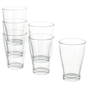 BEHÄNDIG Glass, clear glass, 30 cl, 6 pack