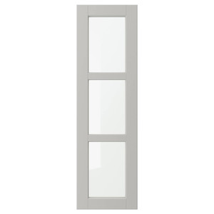 LERHYTTAN Glass door, light grey, 30x100 cm