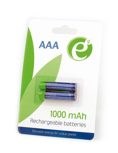 Gembird Ni-MH Rechargeable AAA Batteries, 1000mAh, 2pcs blister pack