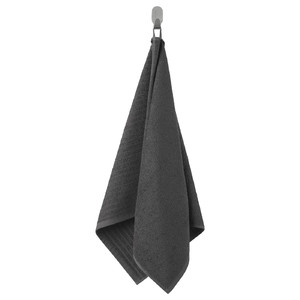 VÅGSJÖN Hand towel, dark grey, 50x100 cm