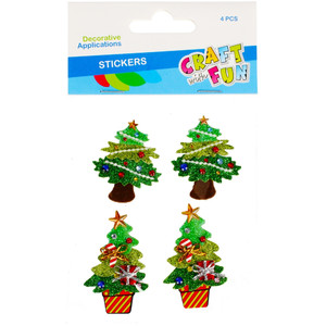 Craft Christmas Self-Adhesive Decoration Set Christmas Tree 4pcs