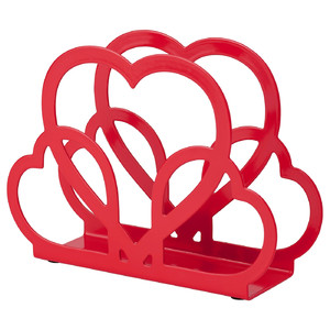 VINTERFINT Napkin holder, heart-shaped red