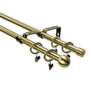 Double Curtain Rod 16mm 200cm, gold