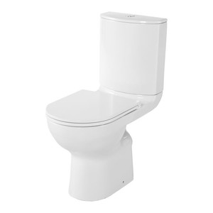 GoodHome Close-coupled Rimless Toilet with Soft Close Seat Cavally Slim 3/6L, horizontal