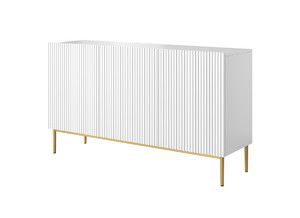 Three-Door Cabinet Nicole 150cm, matt white/gold legs