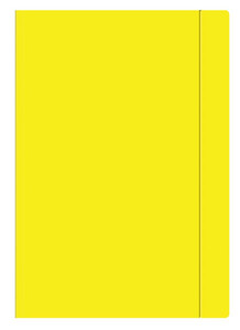 Folder with Elastic Band A4, Fluo yellow, 10pcs