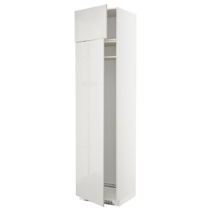 METOD Hi cab f fridge or freezer w 2 drs, white/Ringhult light grey, 60x60x240 cm