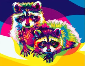 Symag Paint it! Paint By Numbers Rainbow Raccoons 14+