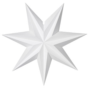 STRÅLA Lamp shade, 3D-shapes/star-shaped white, 70 cm