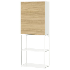 ENHET Storage combination, white/oak effect, 60x32x150 cm