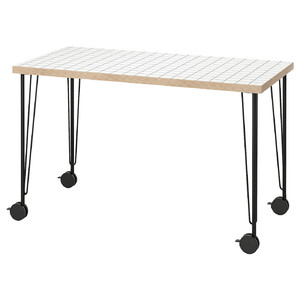 LAGKAPTEN / KRILLE Desk, white anthracite/black, 120x60 cm