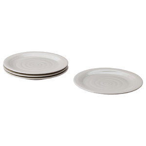 SANDSKÄDDA Plate, light grey-beige, 26 cm