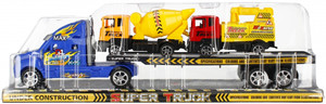 Super Truck Transporter with Construction Vehicles, 1pc, assorted models, 3+