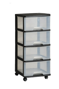 Keter Plastic Shelving Unit with Drawers 4x 20l