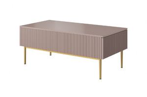 Coffee Table with 2 Drawers Nicole, antique pink/gold legs