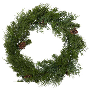 STRÅLA LED wreath, battery-operated artificial, 45 cm