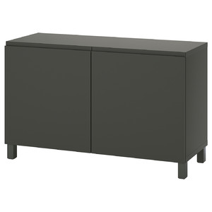 BESTÅ Storage combination with doors, dark grey/Västerviken/Stubbarp dark grey, 120x42x74 cm