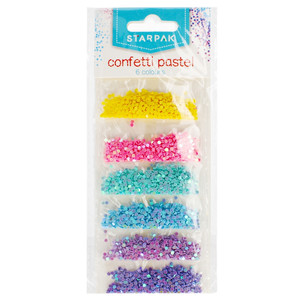 Glitter Confetti Candy 6 Colours, pastel