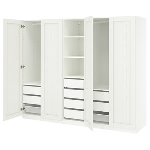 PAX / GULLABERG Wardrobe combination, white/white, 250x60x201 cm