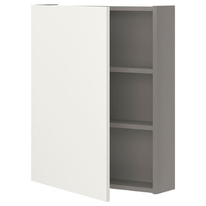 ENHET Wall cb w 2 shlvs/doors, grey, white, 60x15x75 cm