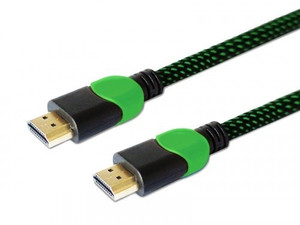 Savio HDMI Cable Ultra HD 4K GCL-03 v2.0 1.8m, braid green
