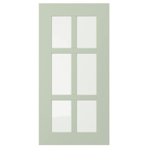 STENSUND Glass door, light green, 30x60 cm