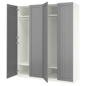 PAX / GULLABERG Wardrobe combination, white/grey, 200x60x236 cm