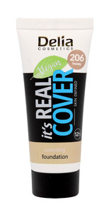 Delia Cosmetics It's Real Cover Revitalizing-Moisturizing Foundation 206 Honey Vegan 30ml