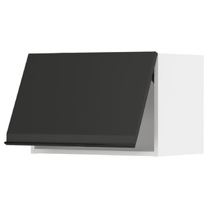 METOD Wall cabinet horizontal w push-open, white/Upplöv matt anthracite, 60x40 cm