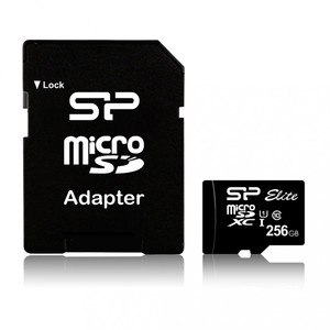Silicon Power Memory Card microSDXC 256GB U1 10MB/S CL10 elite + Adapter