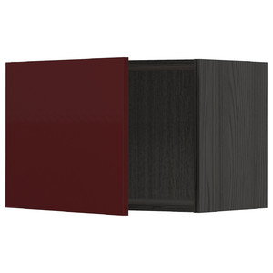 METOD Wall cabinet, black Kallarp/high-gloss dark red-brown, 60x40 cm