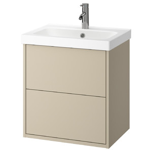 HAVBÄCK / ORRSJÖN Wash-stnd w drawers/wash-basin/tap, beige, 62x49x69 cm